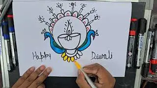 Happy Diwali Rangoli Drawing || Amazing Drawing Diwali Rangoli