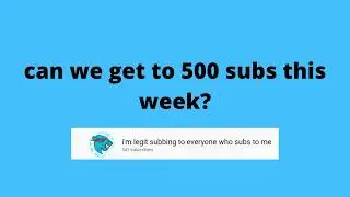 Can we get to 500 subs? I do Sub for Sub