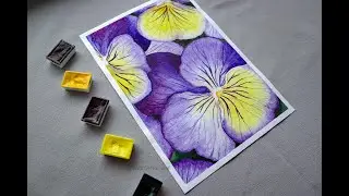 DRAW IT EASY! Watercolor painting of Pansy flower easy and step by step #Shorts