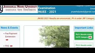 JNU results are out for phd students