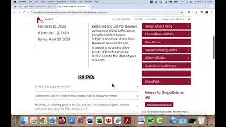 Human Subjects IRB process at SCU