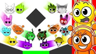 Reacting to SPRUNKI MARBLE RACE in Algodoo!