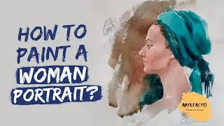 How to paint a portrait of woman? Watercolor portrait painting! Painting for beginners
