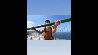Hot muscle girl flex super body
