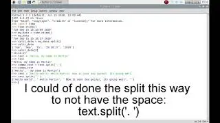 How to use split in Python3 IDLE on your Raspberry Pi Raspbian, Raspberry Pi OS or Linux.