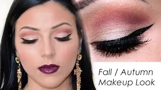Fall Eye Look with Dark Plum Lips
