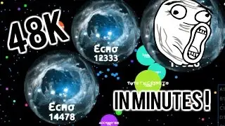 Agar.io: 48,000 MASS IN UNDER 5 MINUTES! - SO MANY BOTS!
