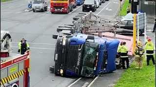 Truck rollover - Brougham Street - Christchurch