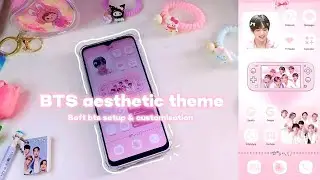 how to make your android phone aesthetic | bts pink theme | aesthetic homescreen tutorial | samsung