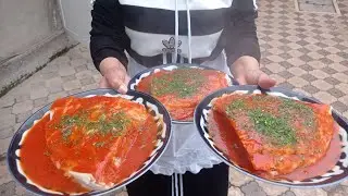 Uzbekistan.  Home khanum.  Delicious Uzbek national food.  Video blog about street food