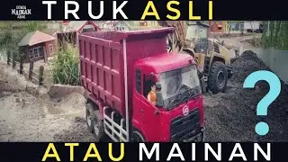 TRUK MAINAN PASIR DAN TRAKTOR MOBIL KERUK TRUK MAINAN SEPERTI TRUK PENGANGKUT ASLI KEREN ASLI PART 1