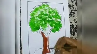 How to create a tree with cotton dabbing activity 🌳🌳🌳🌳🌳