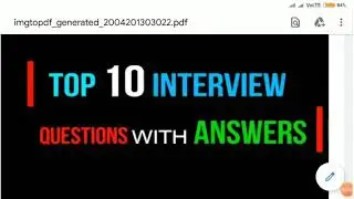 Top 10 interview question with answer