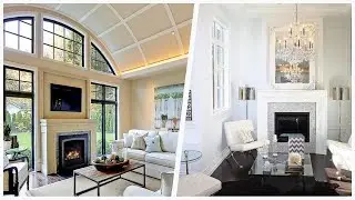 75 Contemporary Living Space With A Tile Fireplace Design Ideas You'll Love 🔴