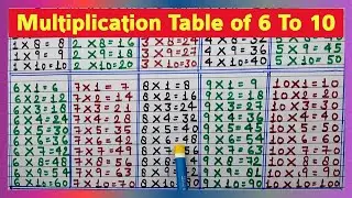 Table 6 to 10 | Tables of Six to Ten | 6-10 Table | Tables | 6 ka Table | Multiplication | @rsgauri