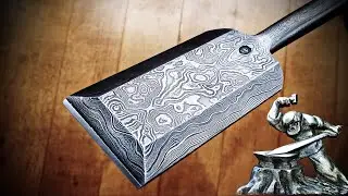 XXXL Japanese chisel from Damascus steel.  Making process