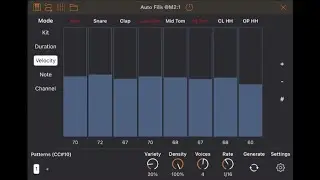 Cem Olcay's Auto Fills Drum Fill Generator iOS app | Generative AUv3 MIDI Sequencer