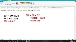 BUSINESS MATH CHAPTER 6 : MARK UP