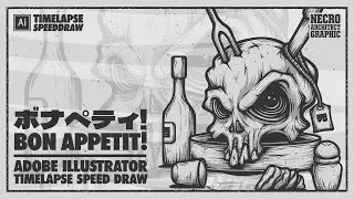 Bon Appetit! | Adobe Illustrator Timelapse Speed Draw