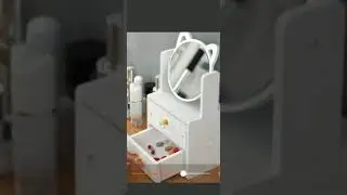 Rak Kosmetik Unik Berlaci Dengan Cermin bahan kayu Kosmetik Box