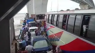 পদ্মা সেতুর পিলারে ফেরি ধাক্কার ভিডিও। Ferry collision with piller of Padma Bridge