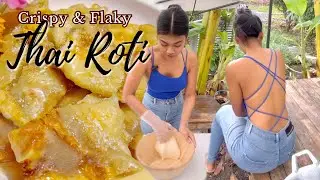 Countryside life How To Cook Thai Roti | The famous Thai Roti Street Food - Thailand Village Vlog