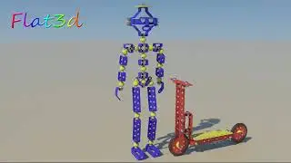 Metal Construction Toy Man on Scooter 3ds Max Model