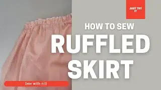 ruffled skirt _ how to sew ruffled  skirt easily