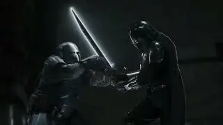 Mandalorian Djarin fights Paz Vizsla for the darksaber. #themandalorian  #bookofbobafett #darksaber