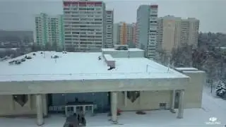 Летаем над площадью города Московский.