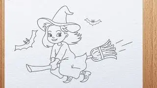How to draw a cute Witch