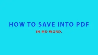 How to save in PDF from ms word