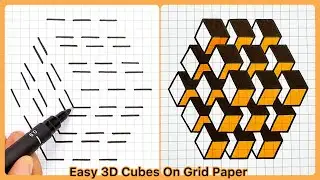 Mesmerizing 3D Cubes & Geometric Shapes: Graph Paper Drawing And Painting Techniques ✍🏻