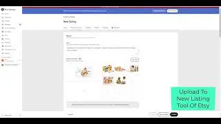 Upload To New Listing Tool Of Etsy