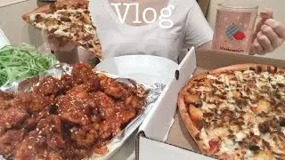 VLOG 🍕 Relieving Stress with Pizza and Chicken! Making healthy Tofu and ready for Vacation
