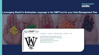 How to access WashU's boilerplate language for your Data Management Plan using the DMPtool