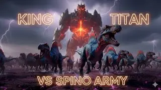 Army of Spinos VS the king titan in ark survival evolved