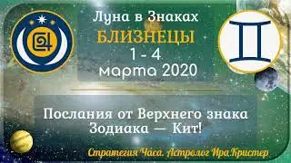 Луна в знаке Близнецы с 1 по 4 марта 2020. Послания от Верхнего знака Зодиака — Кит!