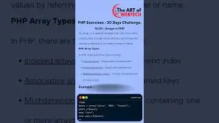 Series 16/30: Arrays in PHP #php #arrays #series #trending