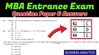 MBA entrance exam question papers with answers | MBA Entrance Preparation | HCU | Business Analytics