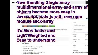 slick-array npm module-array searching or lookups become more faster & easy in Javascript and node