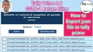 how to upload gstr 1 from tally to gst portal | how to export json file in tally prime