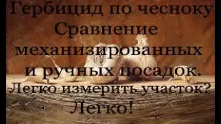 Гербицид Стомп по чесноку. Обзор механизированной и ручной посадки. Чем легко измерить участок.