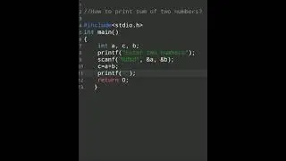 Sum of two numbers ° C language tutorial 