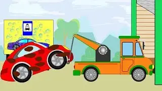 Мультик про машинки и эвакуатор. Автосервис и автомойка