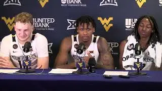 WVU Men's Basketball Tucker DeVries Amani Hansberry Javon Small Robert Morris Postgame 11/4/24