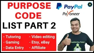 PayPal #PurposeCode List for Freelancers Purpose code for Online Sales, Tutoring, Gaming, Data Entry