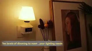 Clock Night Light Timing Bedside Wall Lamp Warm White Nightlight with Original CN Plug
