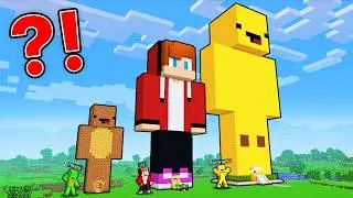 JJ vs Mikey vs Banana Kid: SIZE STATUE BASE BATTLE in Minecraft!