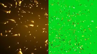 Gold Confetti Green Screen Video its Royalty Free
